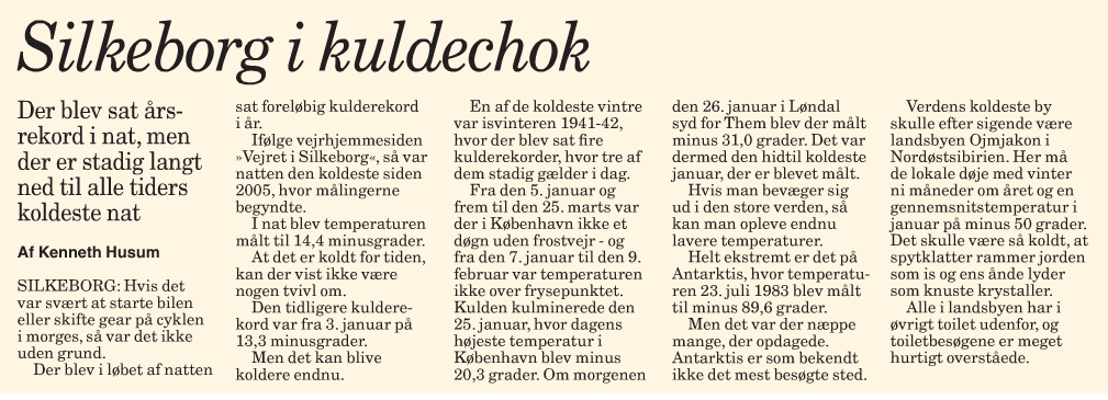 Artikel i Midtjyllands Avis 26/1-2010