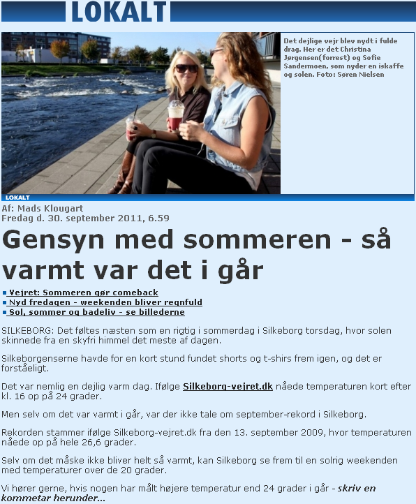 Article in Midtjyllands Avis