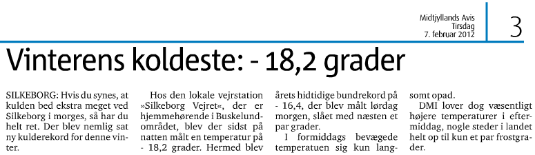 Artikel i Midtjyllands Avis