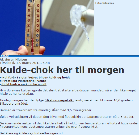 Article in Midtjyllands Avis