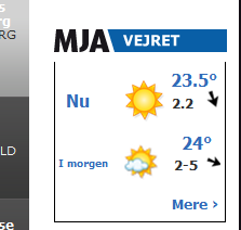 Weather at Silkeborg on mja.dk