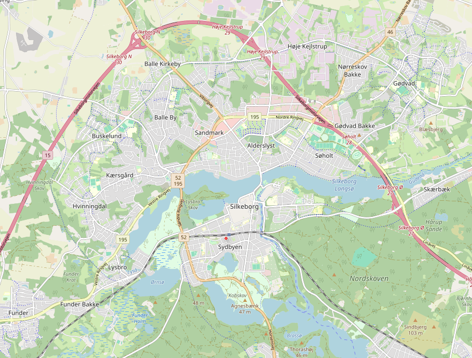Kort over Silkeborg